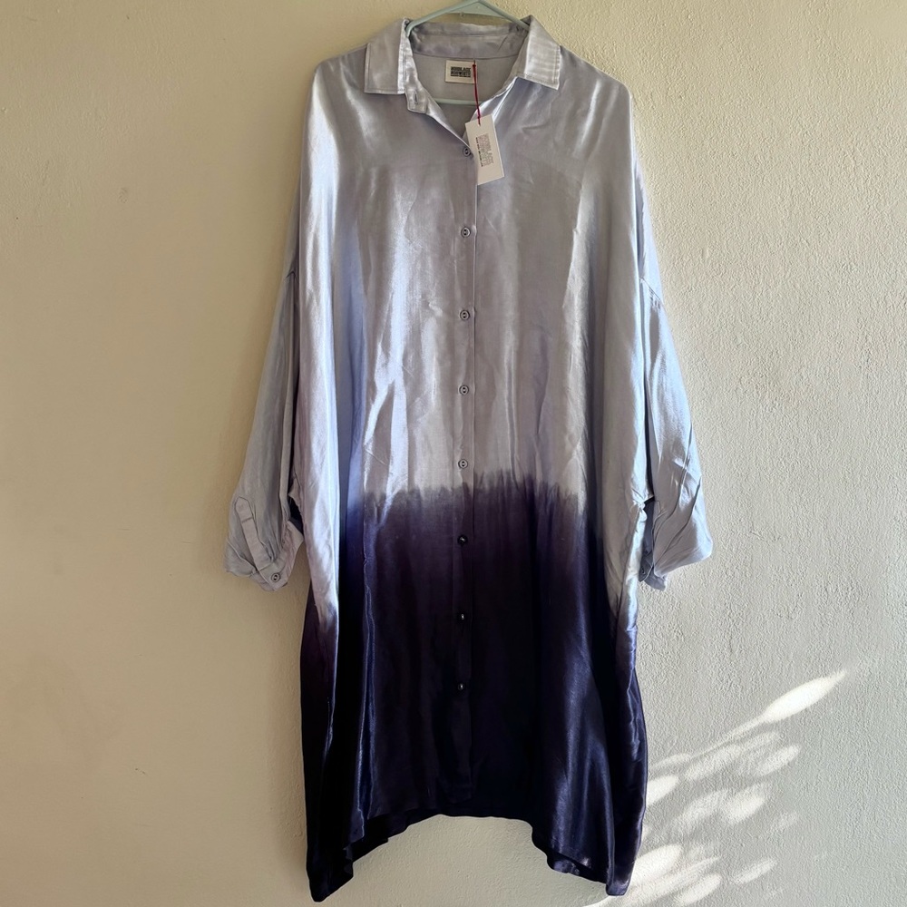 NorBlack NorWhite Ombré Square Shirt Dress